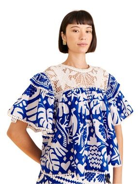 NWT Farm Rio Jungle Scarf Blouse XS